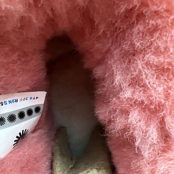 Womens UGG Australia Boots Sz 8 Bailey Mini Zip Pink Suede Wool Ankle Boho Shoes - Picture 14 of 16